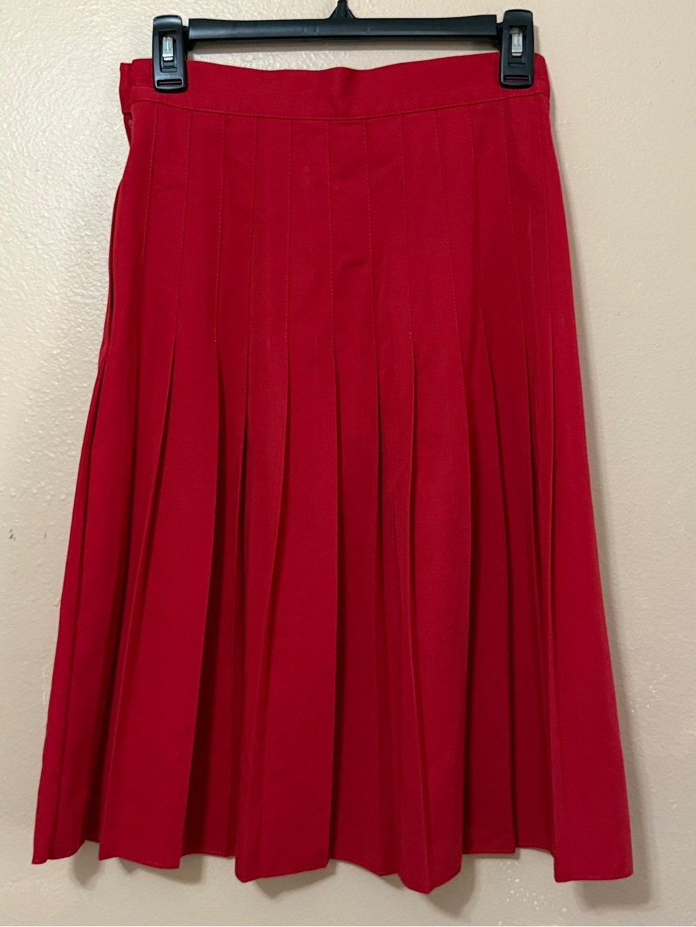 VNTG St Michael Red Pleated Midi Skirt - Made in UK - Dark Academia Preppy - Picture 5 of 11